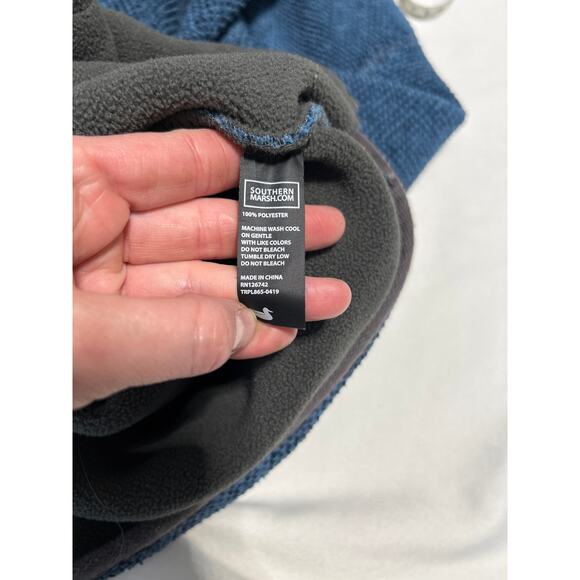 Southern Marsh Blue Pullover quarter Zip Fleece Jacket Men's Size 2X - Picture 5 of 7